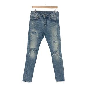 American Eagle Outfitters Men's Ripped Blue Skinny Jeans